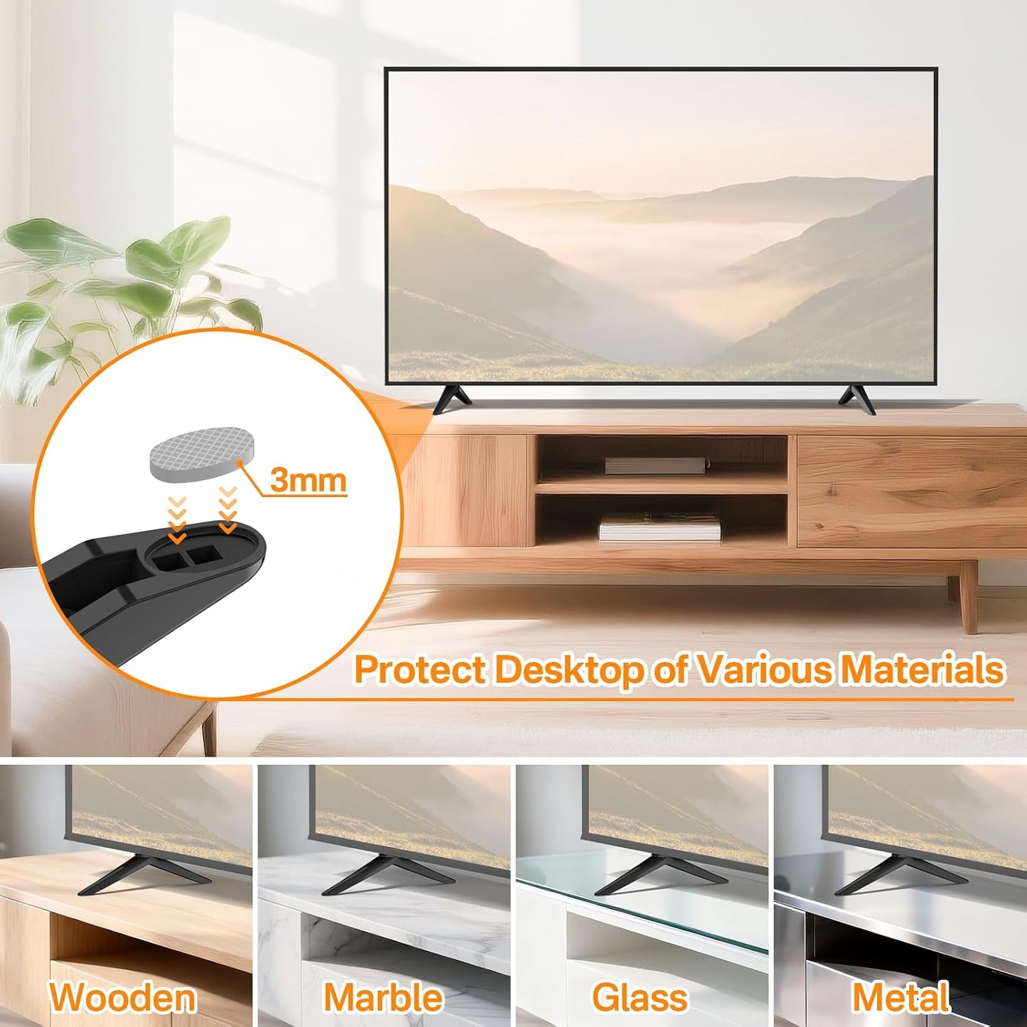 Chunxiao 32S321, 40S325, 43S303, 50S425, 55S525 Replacement TV Base Stand for TCL Roku TV Legs - Compatible with TCL