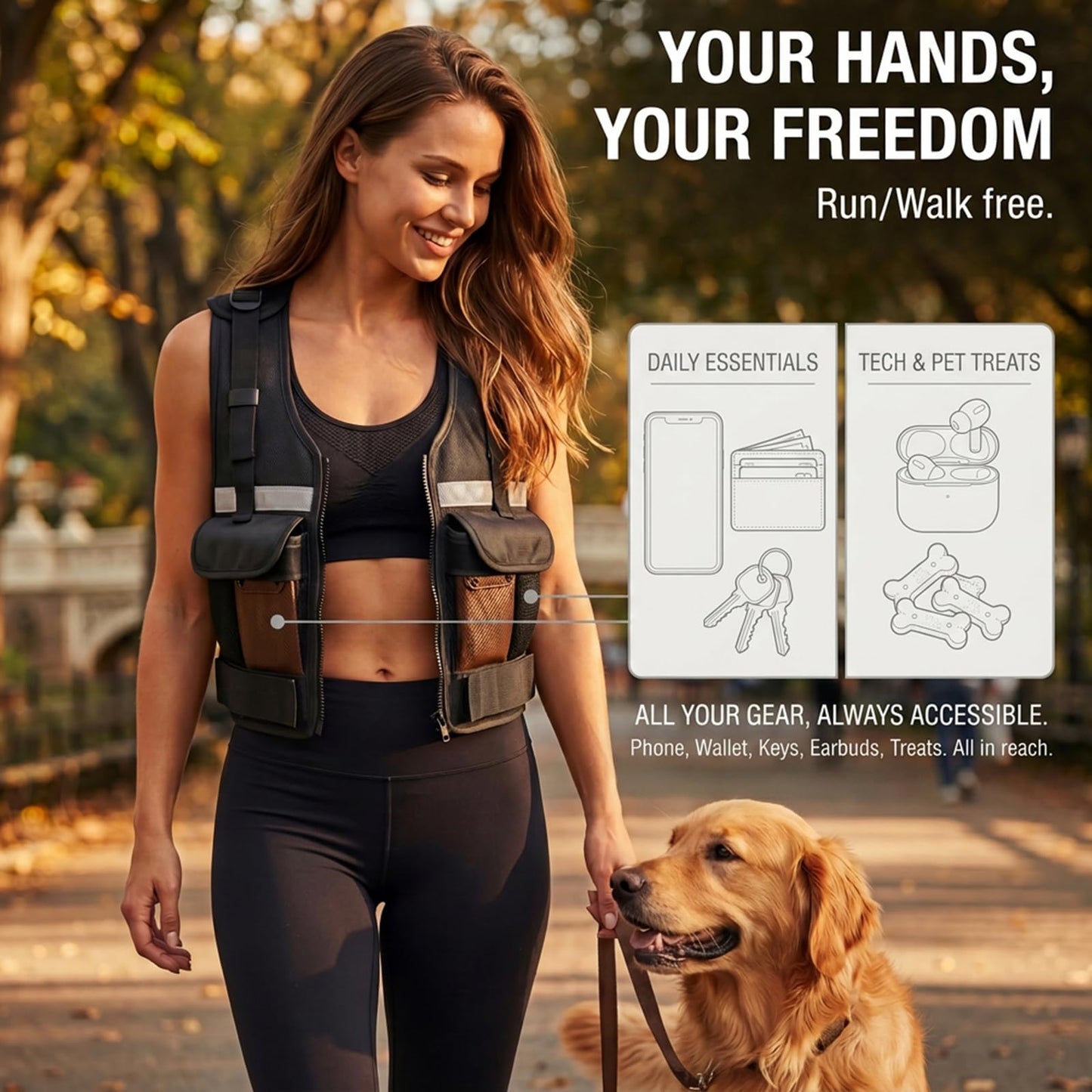 DeerFable 2026 Upgrade Adjustable Weighted Vest 2-16 lbs, Zip Design Weight Vest for Women & Men, Durable Strength Training Vest with Reflective Strips & Pockets, Ideal for Walking Running/Rucking/HIIT/Home/Gym