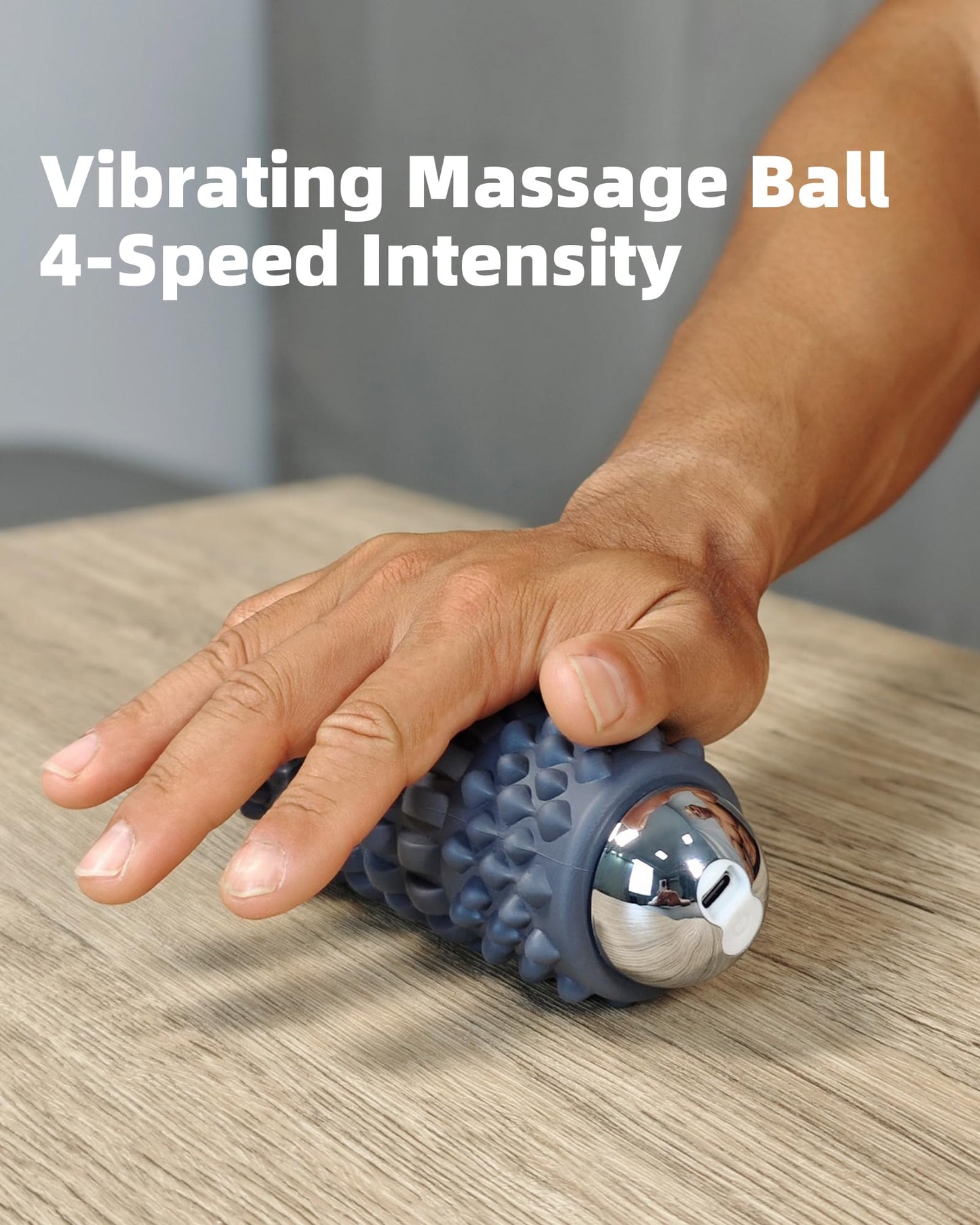 NHO Vibrating Massage Ball, Vibrating Foam Roller for Muscle Pain Relief, 4-Speed Myofascial Release Ball for Trigger Point Therapy, Deep Tissue Foot for Plantar Fasciitis, Neck, Shoulder