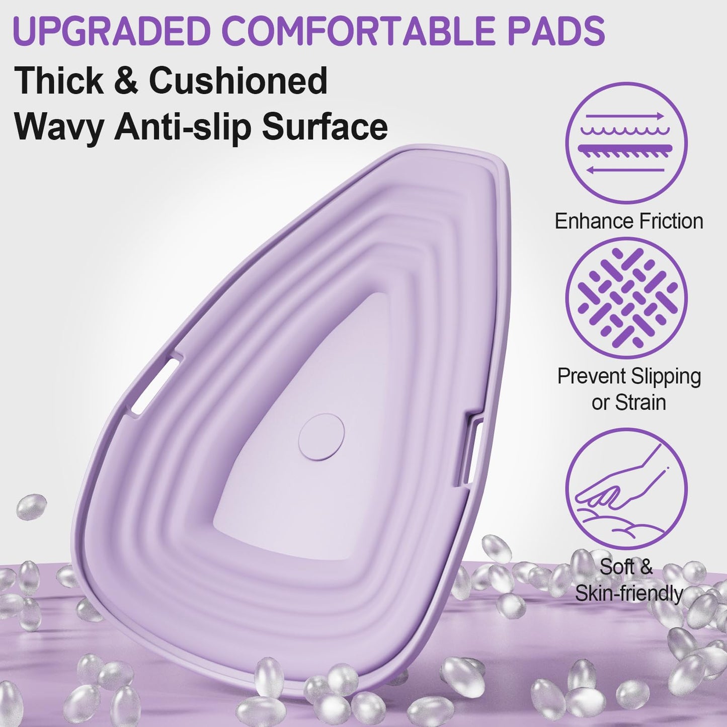Pelvic Floor Exercise Devices 77 lb Adjustable Kegel Inner Thigh Exerciser and Hip Trainer Workout Equipment for Home Postpartum Recovery Women Men, with Band, Purple