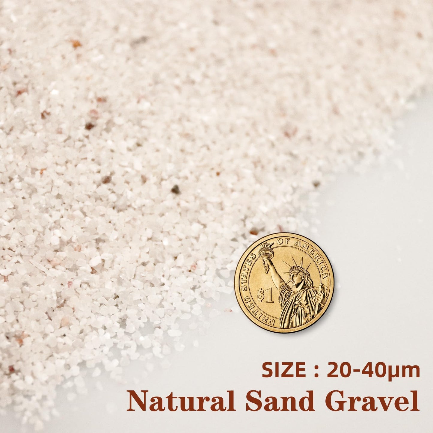 Ausluru Silica Gravel, Multi-Purpose Mini White Silica Sand for Fire Pits, Aquariums and Landscaping, 5LB