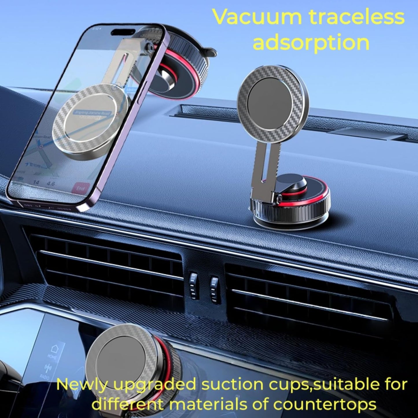 CSZAOA 2026 iPhone17 16 15 14 13 12 Upgraded Vacuum Magnetic Mobile Phone Holder Cars for Magsafe Car Mount, Exclusive