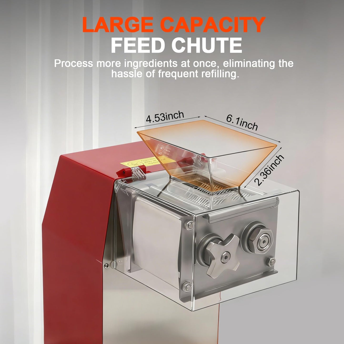 1100W Meat Cutter Machine，Commercial Meat Slicer Cutting Machine with Large Inlet 3.5mm Stainless Steel Meat Slicer Shredder for Cutting Boneless Meat Chicken Lamb Beef, Vertical Operation