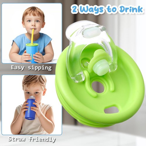 Gencywe Kids Stainless Steel Cups - 12 oz Double-Walled Sippy Tumblers with Straws & Lids | BPA-Free, Spill-Proof