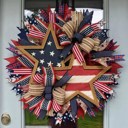250th Anniversary Patriotic Wreath - Handmade Eagle Design for 4th of July & Memorial Day | Indoor/Outdoor Decor