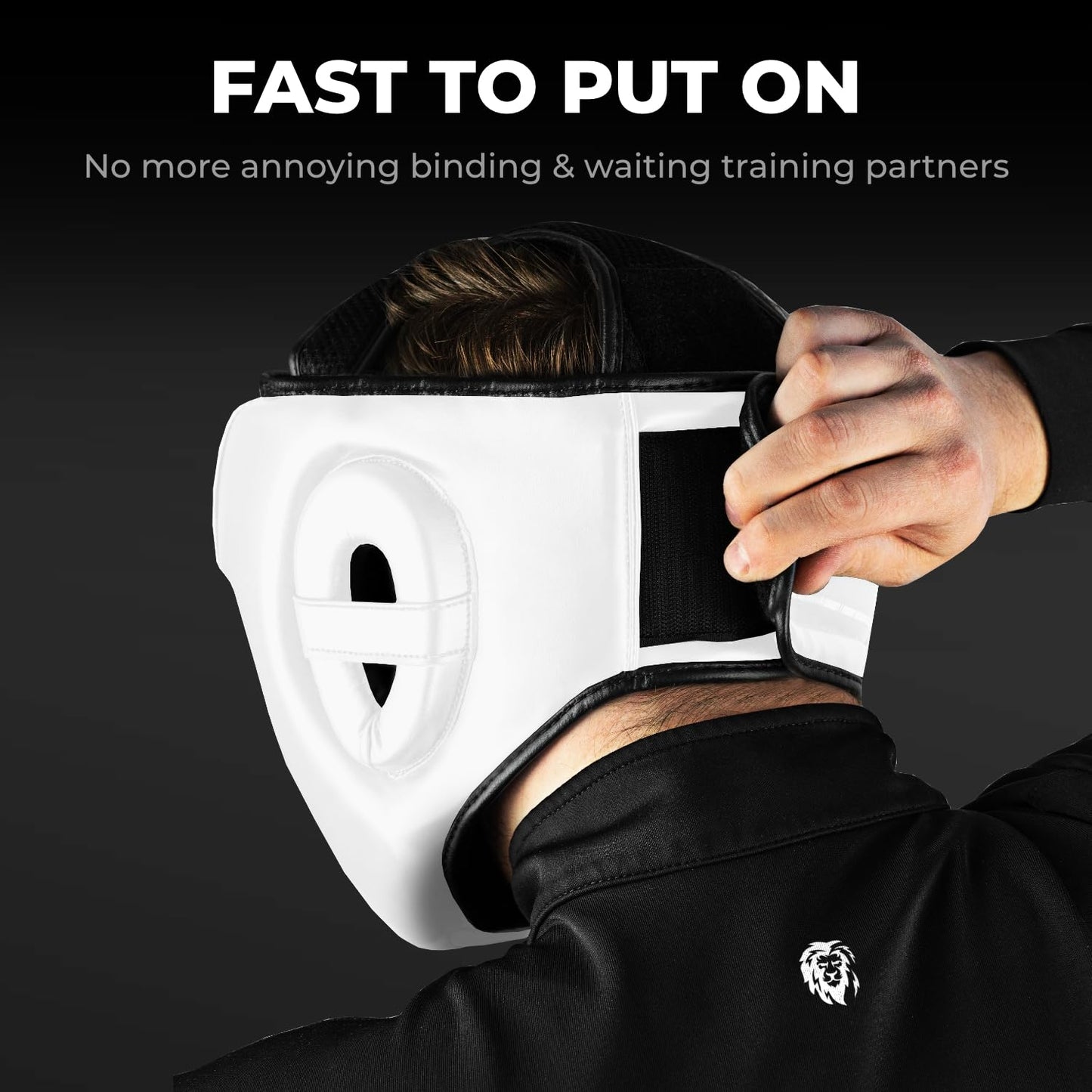 FIGHTR® Boxing Headgear with Best fit | Boxing Helmet Guard for Sparring | Adjustable Size for Boxing, MMA, Muay Thai, Kickboxing & Martial Art (White, L)