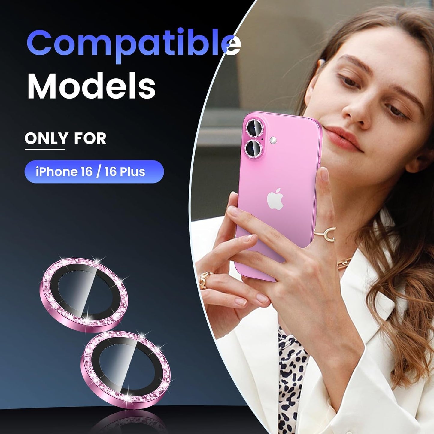 16 16 9H 16 6.1inch/16 6.7inch Tensea for iPhone / iPhone Plus Camera Lens Protector, Tempered Glass Camera Cover