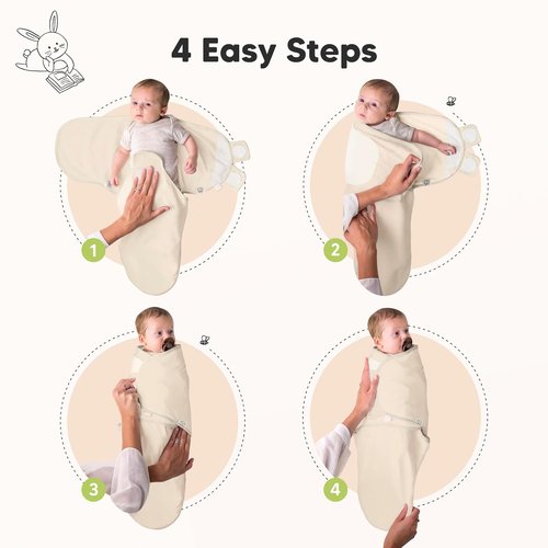 KeaBabies Organic Baby Swaddle Sleep Sacks - Soft & Snug 3-Pack for Newborns 0-3 Months | Bumble Bear, XS