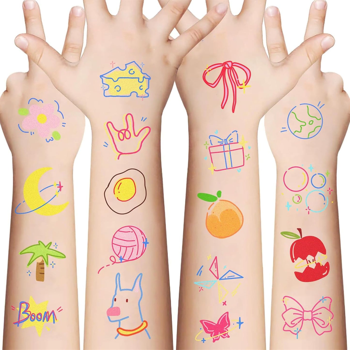 Luziwiox 10 (colourful-A2) teenagers Temporary Tattoos Sticker for Kids Designs | Waterproof Temporary Tattoos toys