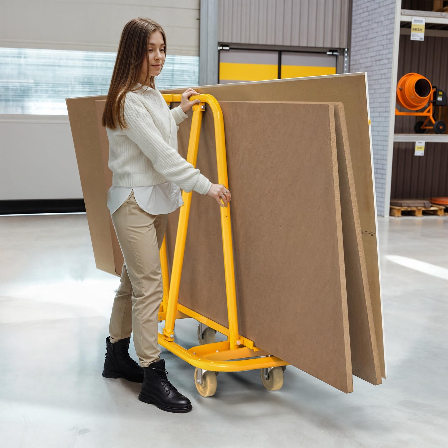 AUTOSAVER88 3000lbs Heavy Duty Drywall Cart, Drywall Sheet Cart, Heavy Duty Panel Dolly with 360° Swivel Wheels for Wall Panel, Sheetrock, Wood Panel, Ideal for Garage, Warehouse(45.3"L×22.4"W×46"H)