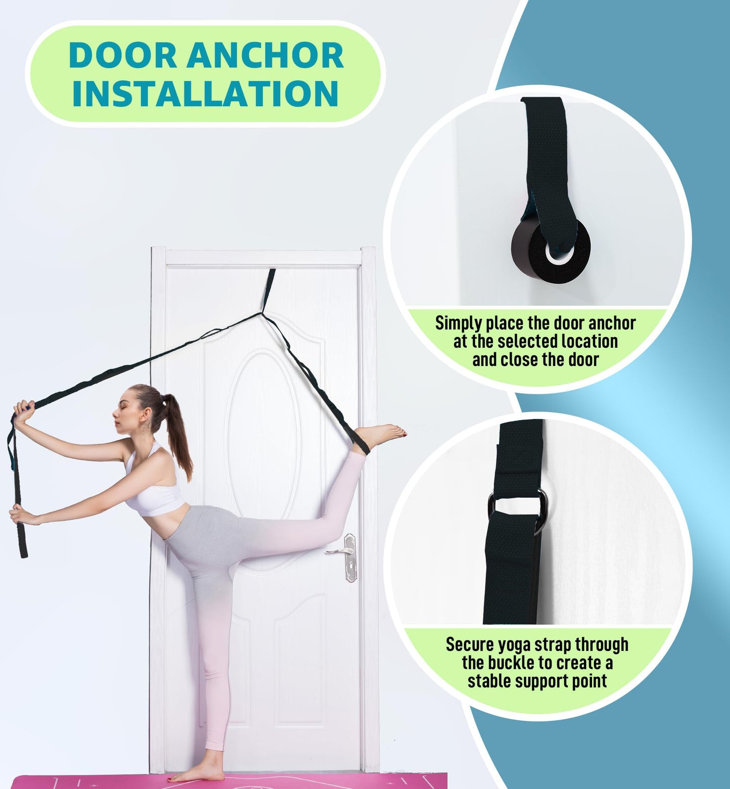 JZOONPVA Calf Stretcher Multi Loop Stretch Strap - Physical Therapy Strap for Stretching, Calf Stretch Yoga Belt with Loops, Hamstring Stretcher, Leg Stretch Band, Fascia Stretcher & Arch Support Bands for Feet