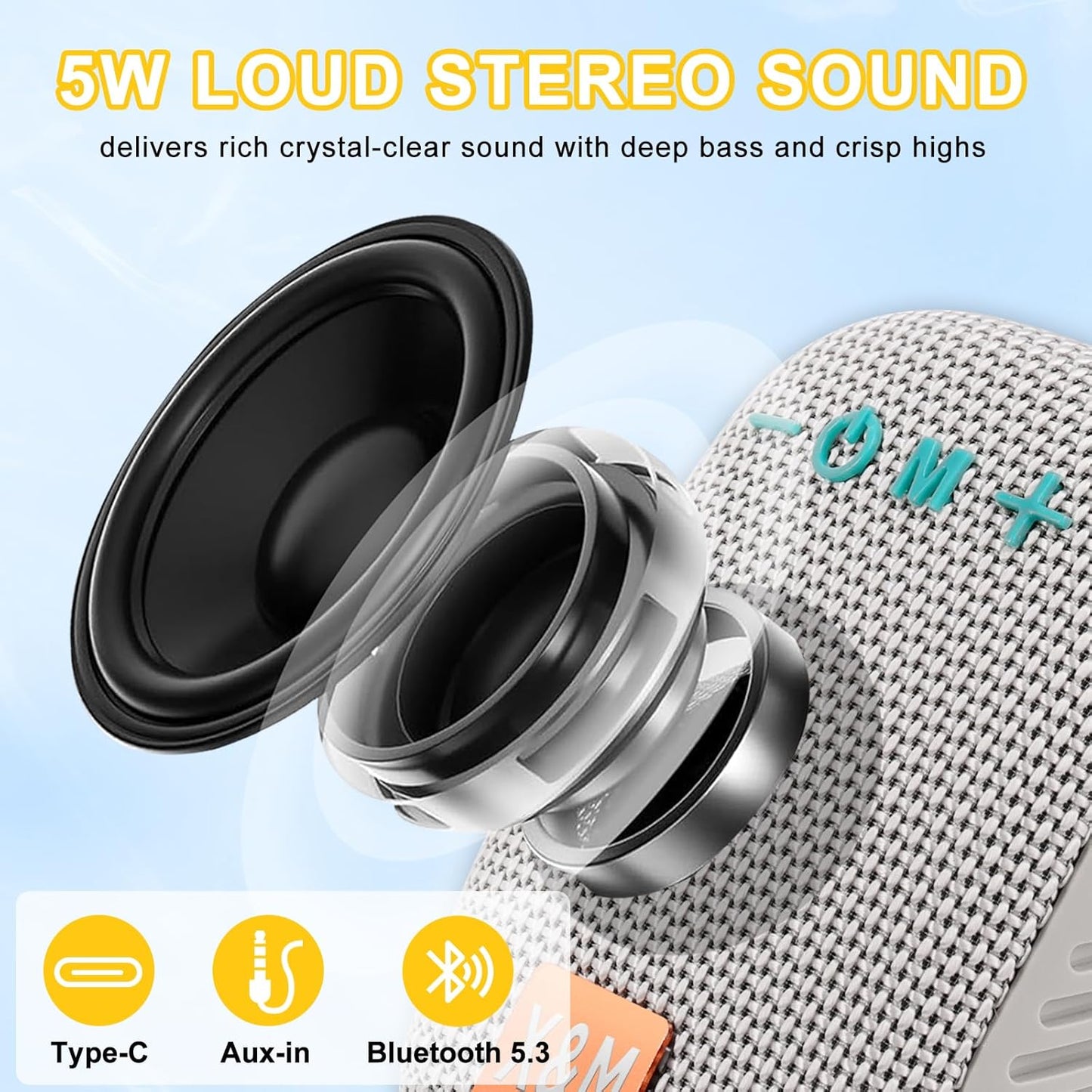 Xbnmex IPX5 Portable Bluetooth for Bike, Waterproof Wireless Traveling Bicycle Speakers, Integrated Design Bicycle