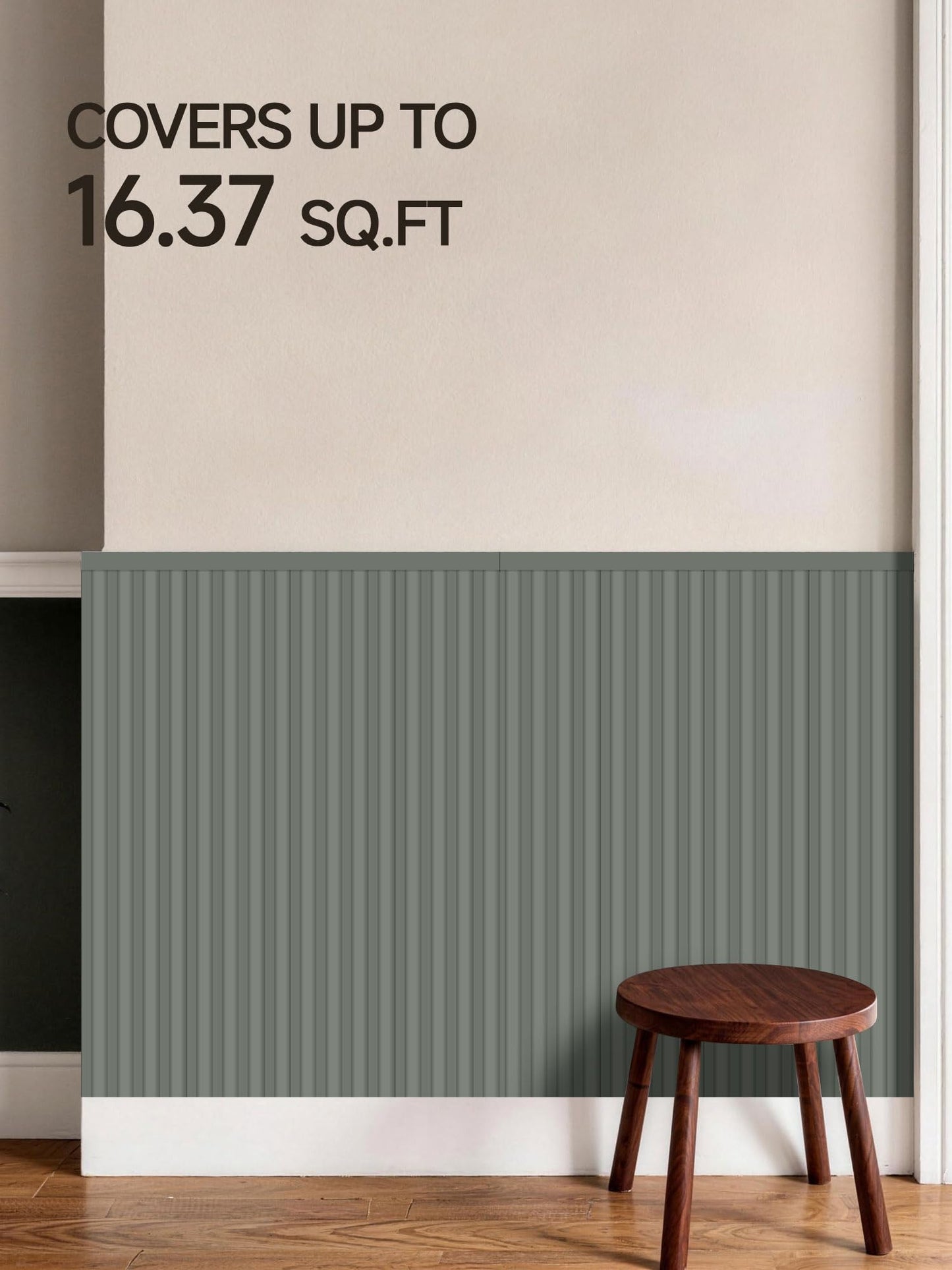 Upick Wainscoting Panels Beadboard, Paintable PS Wall Paneling for Accent Wall 59" x 40", White