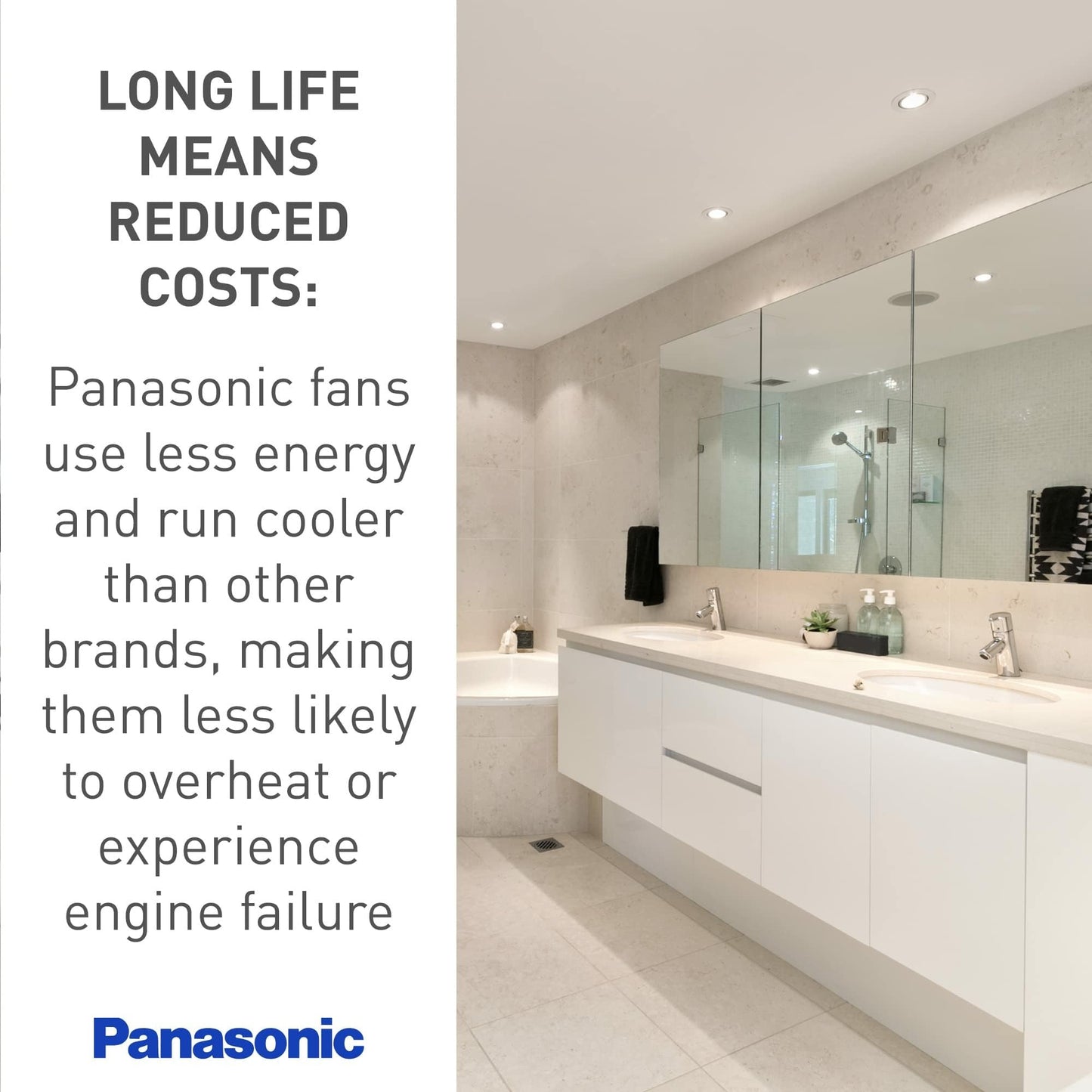 Panasonic WhisperCeiling Bathroom Exhaust Fan, 190 CFM, FV-20VQ3