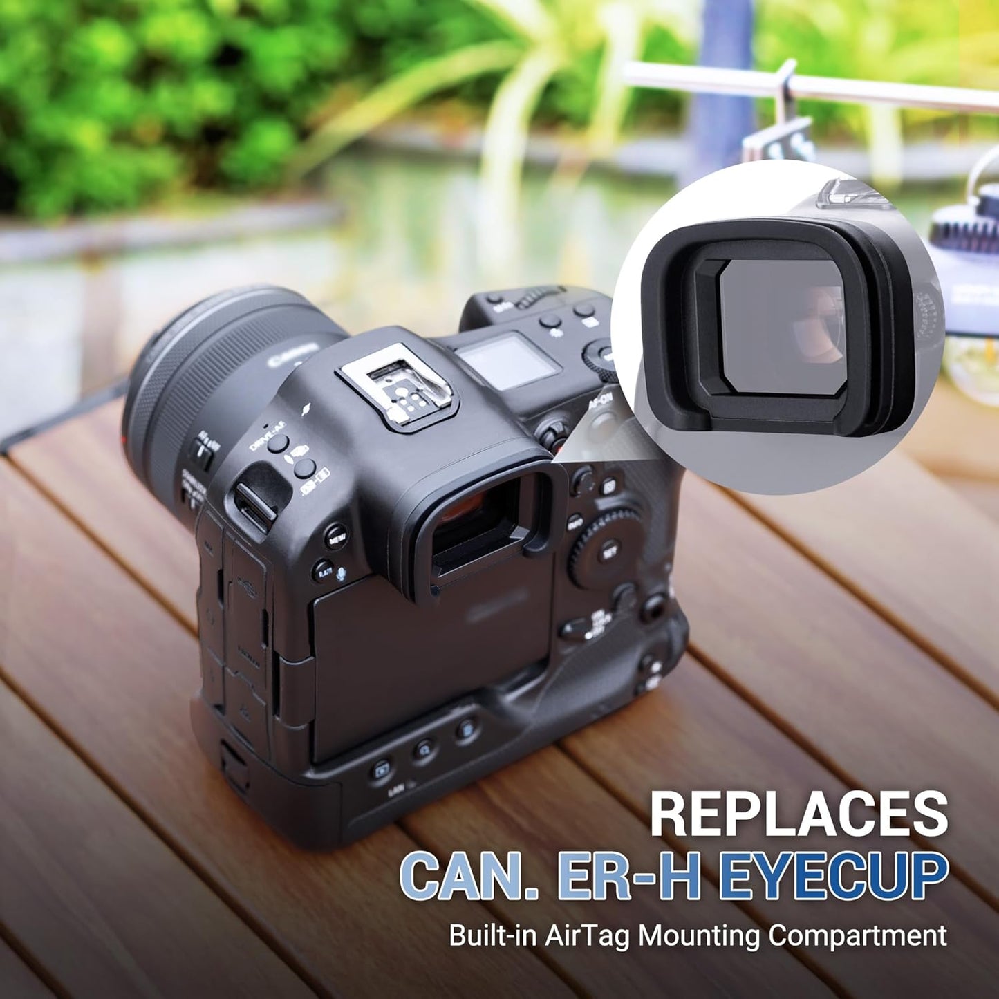 2-Pack R3 JJC ER-H Soft Eyecup Eye Cup Eyepiece Viewfinder & RF Mount Body Cap Rear Lens Cover Cap for Canon EOS Camera