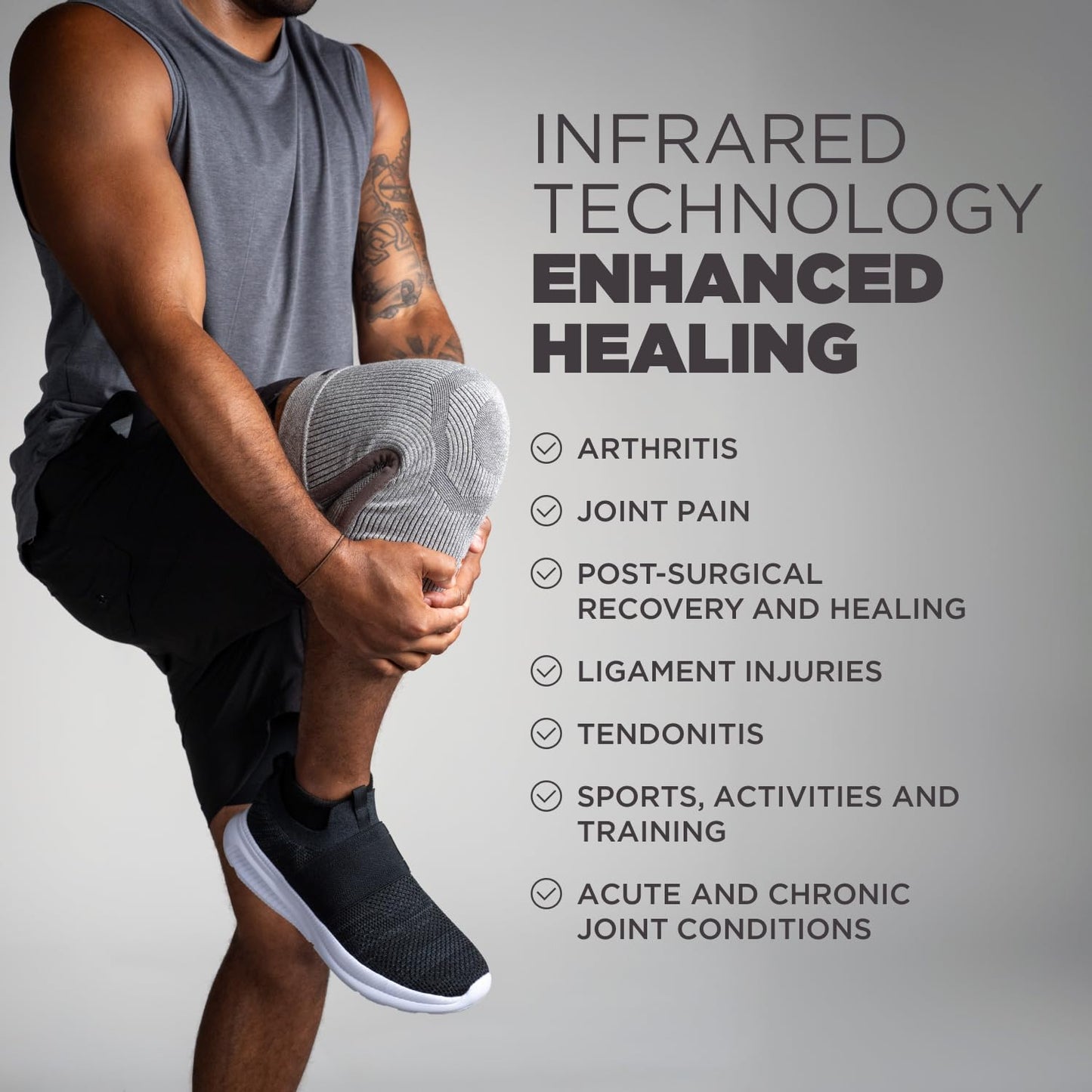Incrediwear Knee Sleeve – Knee Braces for Knee Pain, Joint Pain Relief, Swelling, Inflammation Relief, and Circulation, Knee Support for Women and Men, Fits 18”-22” Above Kneecap (Grey, X-Large)