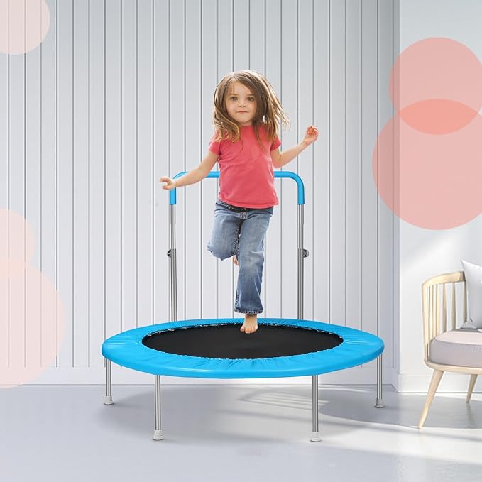 Mini Trampoline for Kids, Indoor Toddler Trampoline with Handle, Child Small Rebounder Trampoline for Indoor and Outdoor Use
