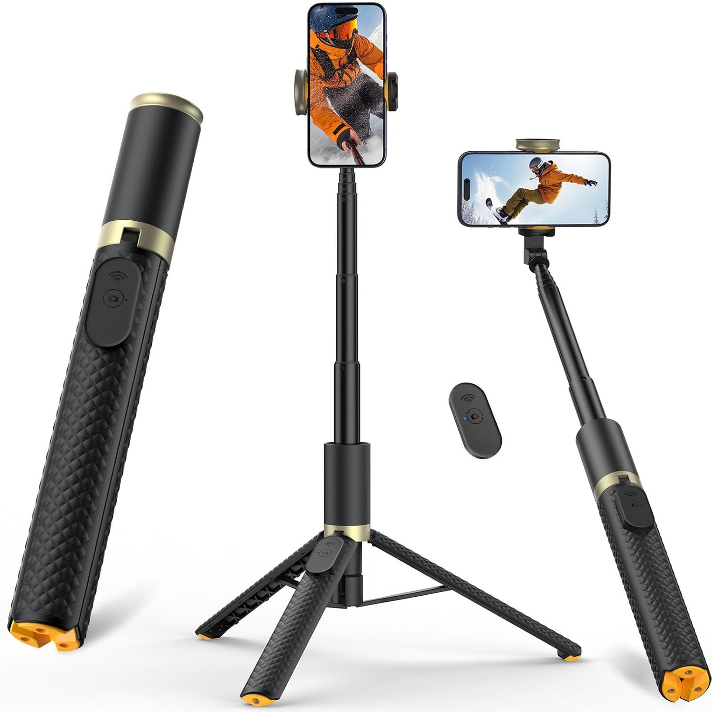 Vimose 62" Phone Tripod & Selfie Stick with Remote, Portable, Lightweight for Video Recording Vlog, Extendable Travel