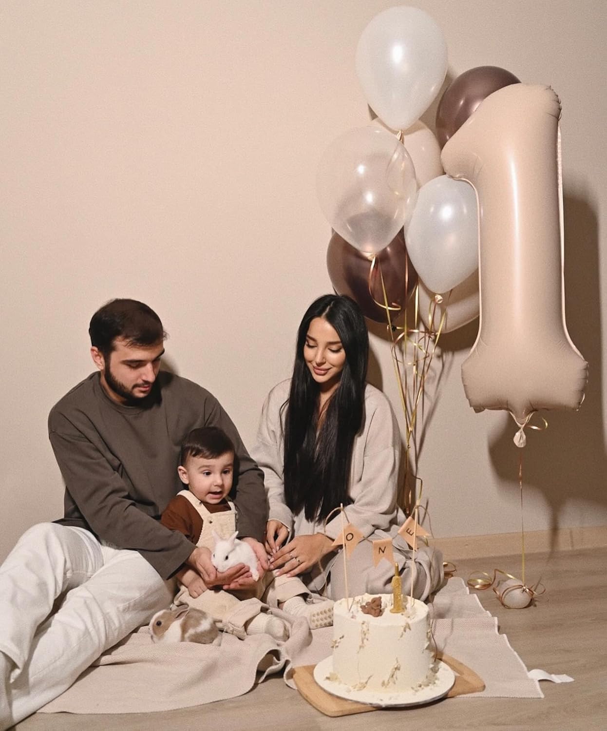 Skiennix 40-Inch Light Brown Number 1 Balloon - Perfect First Birthday Decoration for Kids