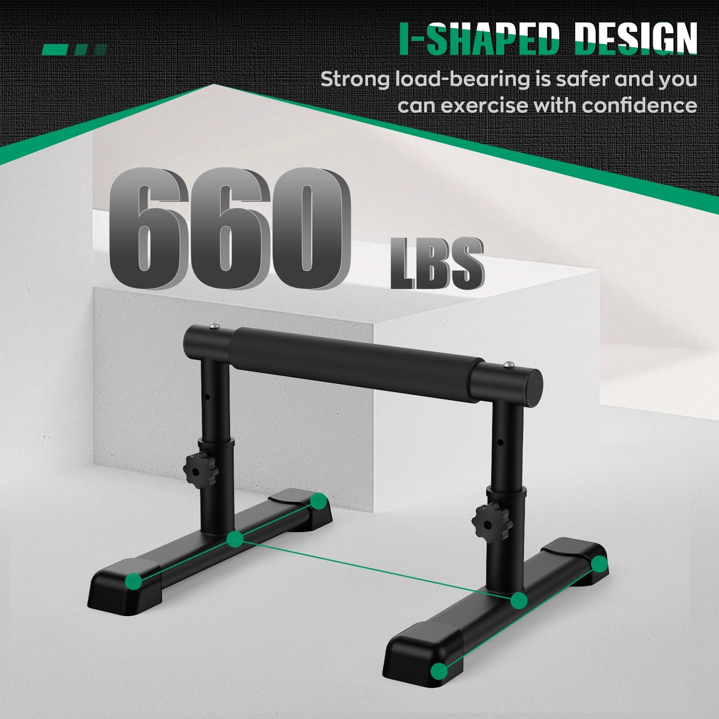 IMAYCC Parallettes Bars, Adjustable 7.5" and 10.6" High Push Up Bars Strength Training For Handstands, Full Planche & Dips, Calisthenic, Gymnastic, Push Up Stands Handle for Floor Workouts Calisthenics Equipment