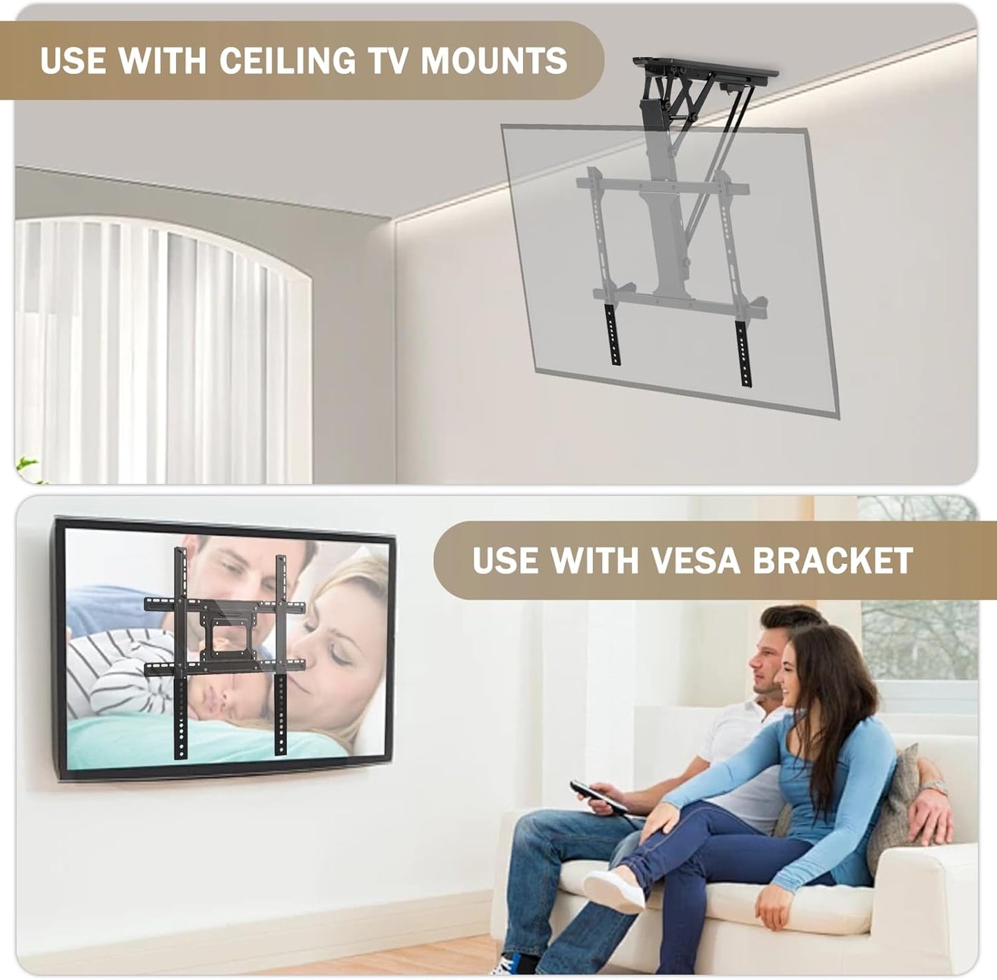 woiron 2 Vertical VESA Extender Plate Bracket Kit, TV Mount Extension Bracket Designed for Low VESA Pattern TVs