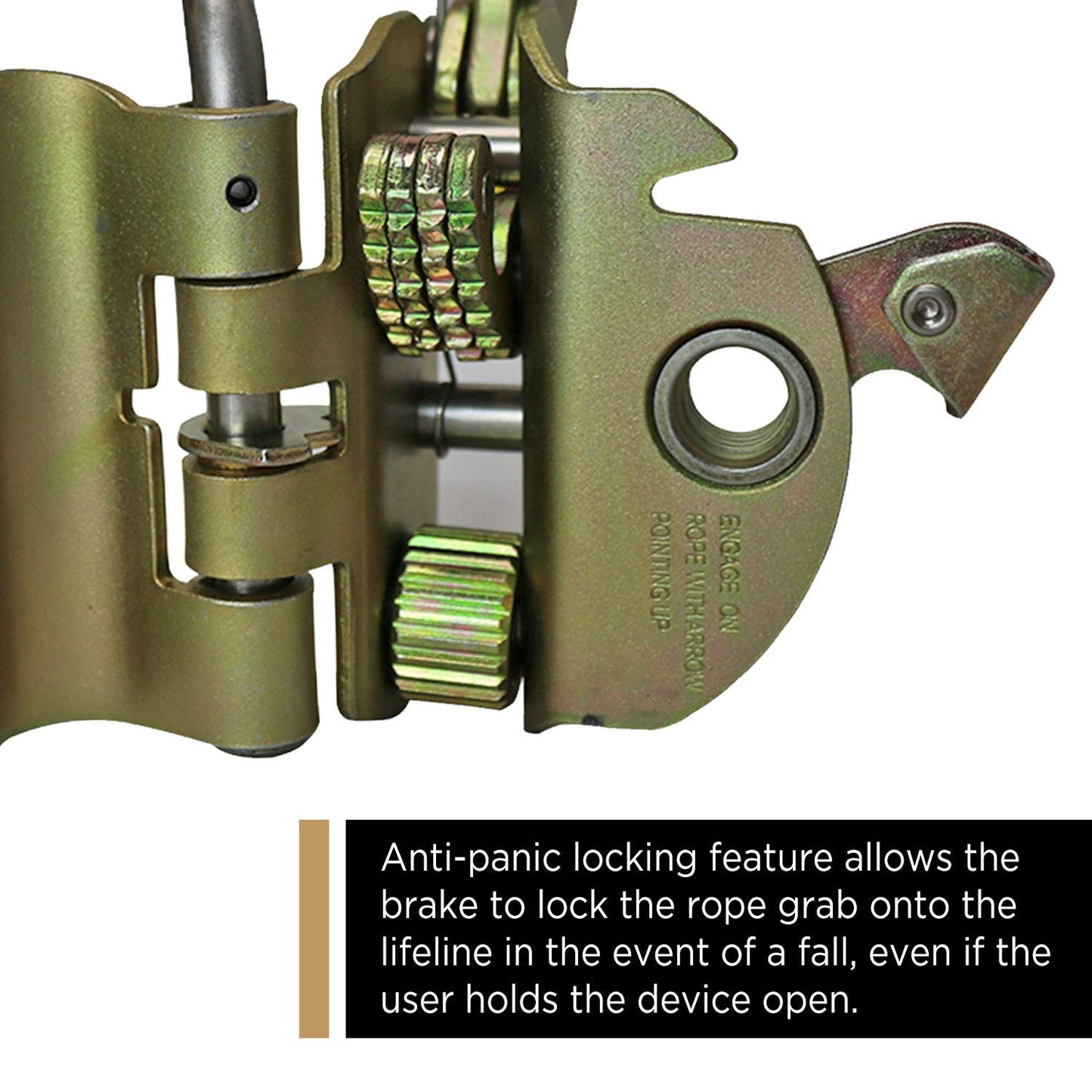 AFP Self-Locking Rope Grab with 2.25 inch Connecting Eye, used with 5/8’’ Lifeline Rope, For Construction, Climbing, Fall-Protection, 310 lb. Capacity (OSHA/ANSI Compliant)