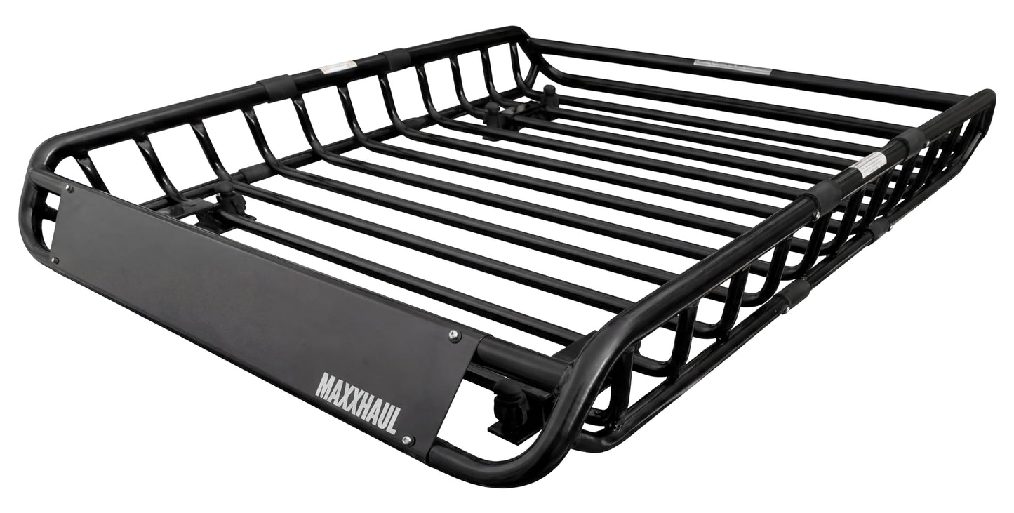 MaxxHaul Steel Roof Rack Cargo Basket, 46" x 36" x 4.5" Roof Top Carrier, Universal Fit for Cars, SUVs, Vans, and RVs, 150 lb Capacity, Weather-Resistant Easy-Install Cargo Storage (70115)