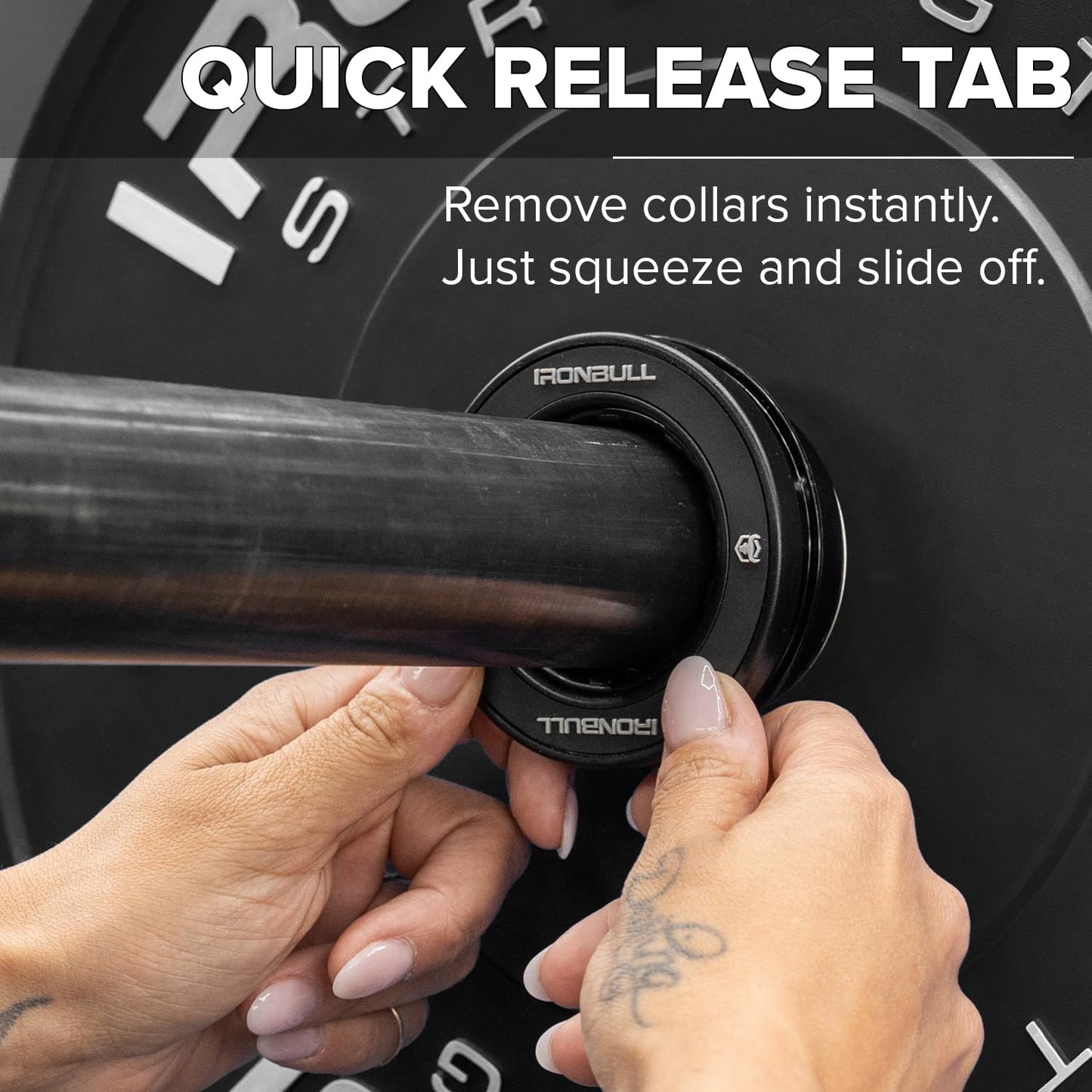 RapidGrip™ Barbell Collars – Automatic Locking Barbell Clamps for Olympic Weight Bars – Heavy Duty Barbell Clips for Gym, Weightlifting, Powerlifting & Cross Training – Quick Release, No Slip (Black)