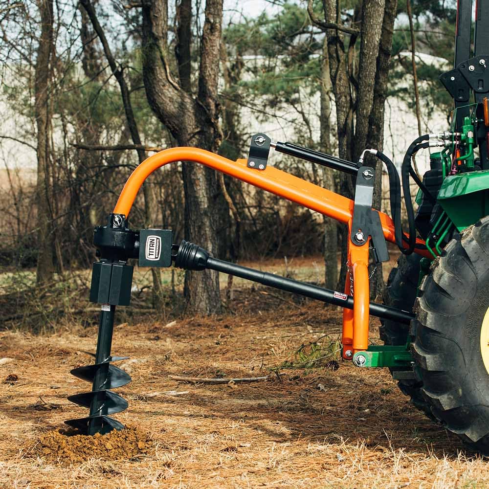 Titan Attachments 9" Auger Bit for 3 Point Post Hole Digger, 24" Drilling Depth with Fishtail Point, HD Steel, Digging Bit Only