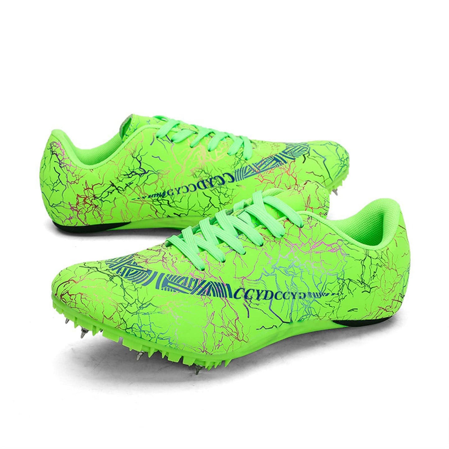 AOLEXWU Track Spike Shoes - Professional 8-Spike Running Spikes for Men Women Sprint Training Competition Green
