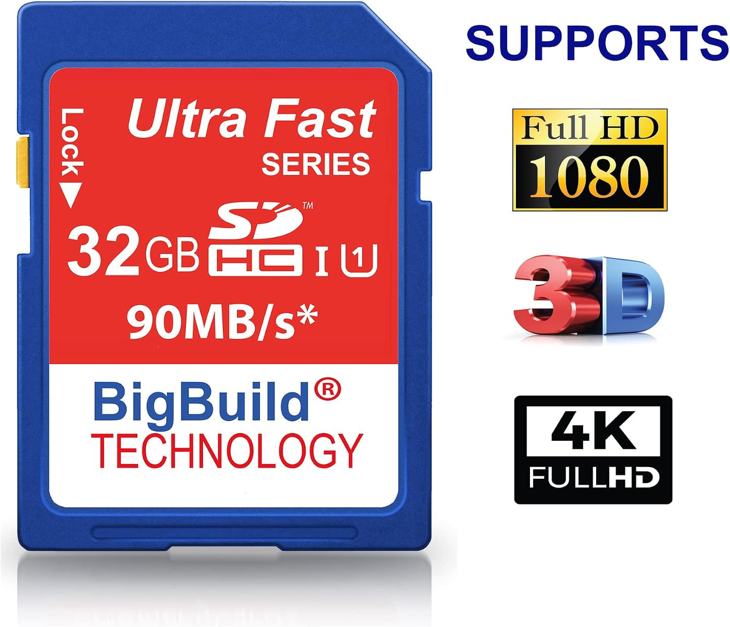 BigBuild Technology 32GB 90MB/s AZ421 Ultra Fast SD SDHC Memory Card for Kodak EasyShare PixPro Camera