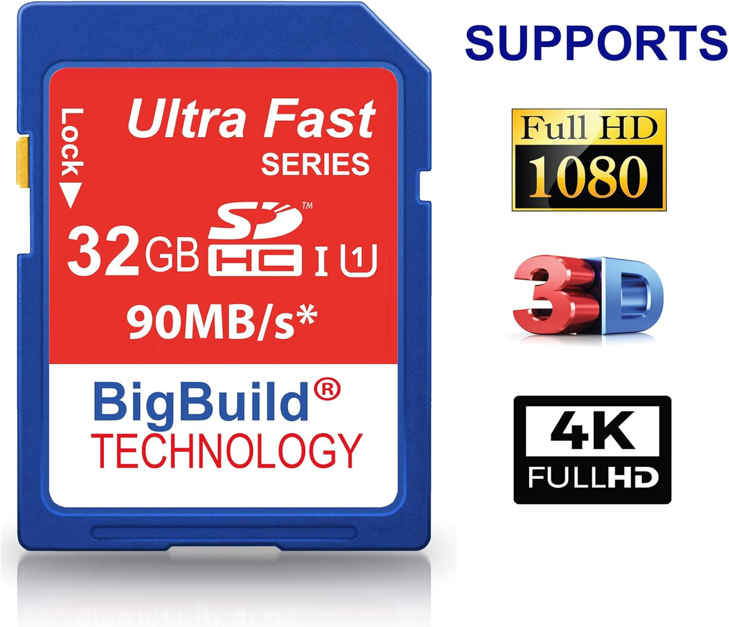 BigBuild Technology 32GB 90MB/s FZ101, FZ45, FZ55 Ultra Fast SDHC Memory Card Compatible with Kodak PIXPRO Camera