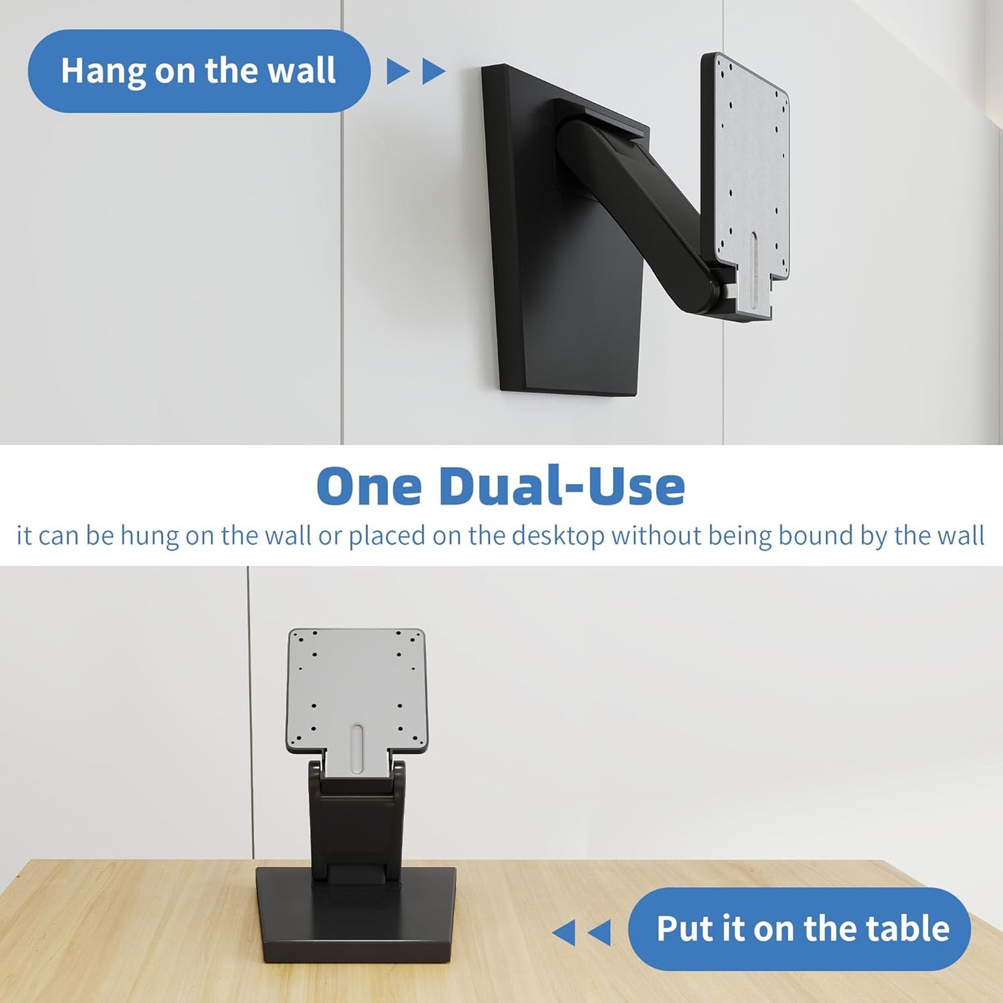 yeshine 75x75mm&100x100mm Adjustable Metal Folding Monitor Bracket for Touch Screen Desk Mount with VESA Hole All