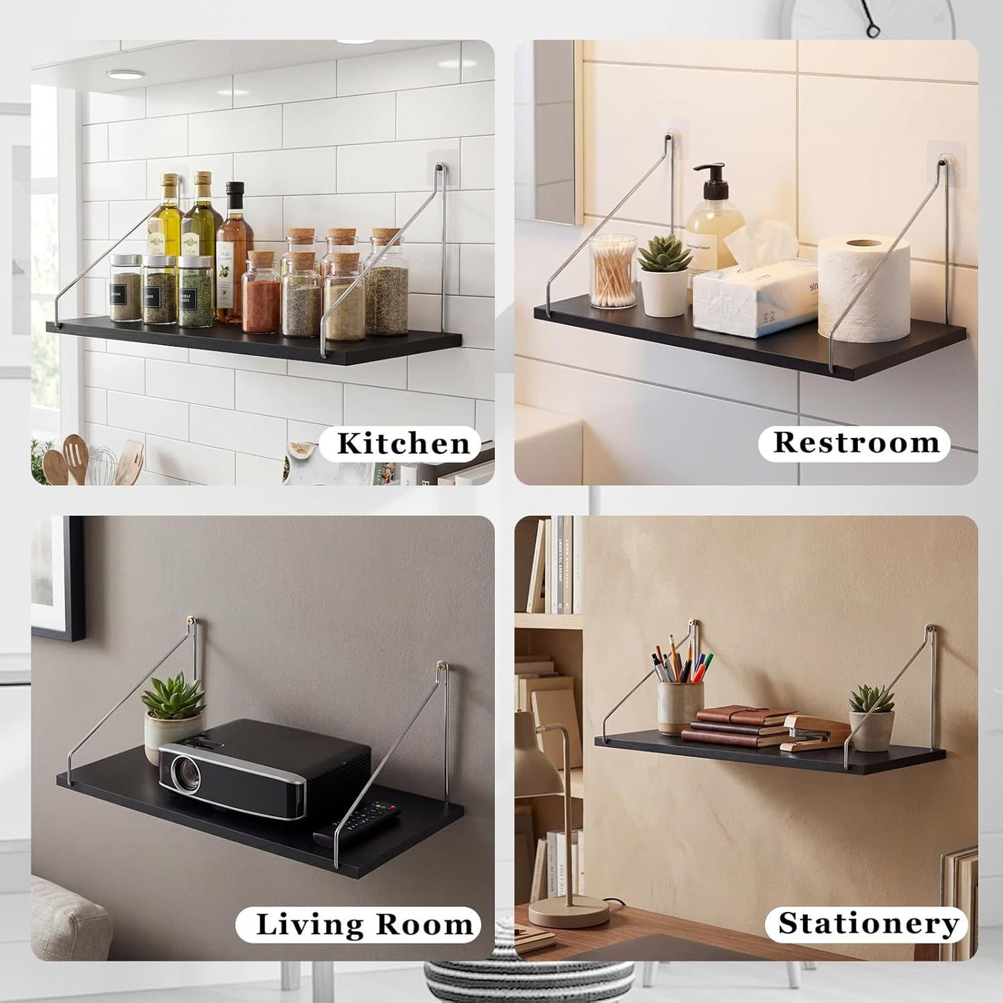 1 16 8 Inch Seamless CroBlissful Pcs Projector Shelf for Wall x Modem Router Shelf with Nail Router Wall Mount Modem