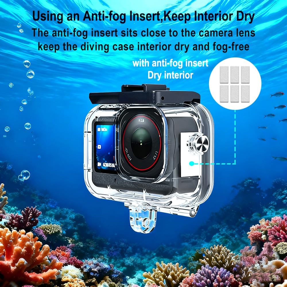 KETOPKIN 6 Camera,60M/196FT 6 Waterproof Case for DJI Osmo Action Underwater Diving Housing Dive Protection Shell