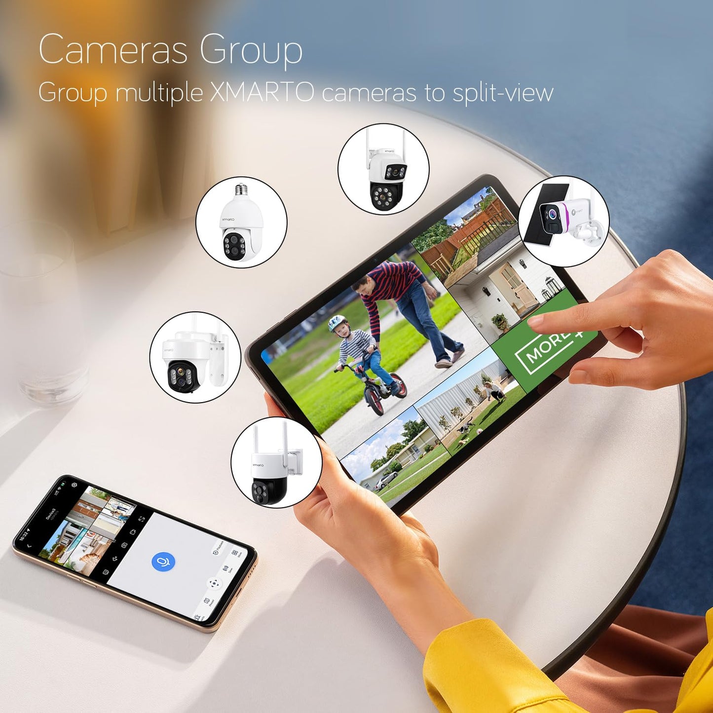 XMARTO [8 Dual-Lens Camera Bundle] 16-View Long Range WiFi6 Mesh Security System, 16CH 4K Dual Band NVR, 4MP 180°+Static FOV & 360°PTZ AI Tracking, 24/7 Plug-in Surveillance, 1TB HDD, No Monthly Fee