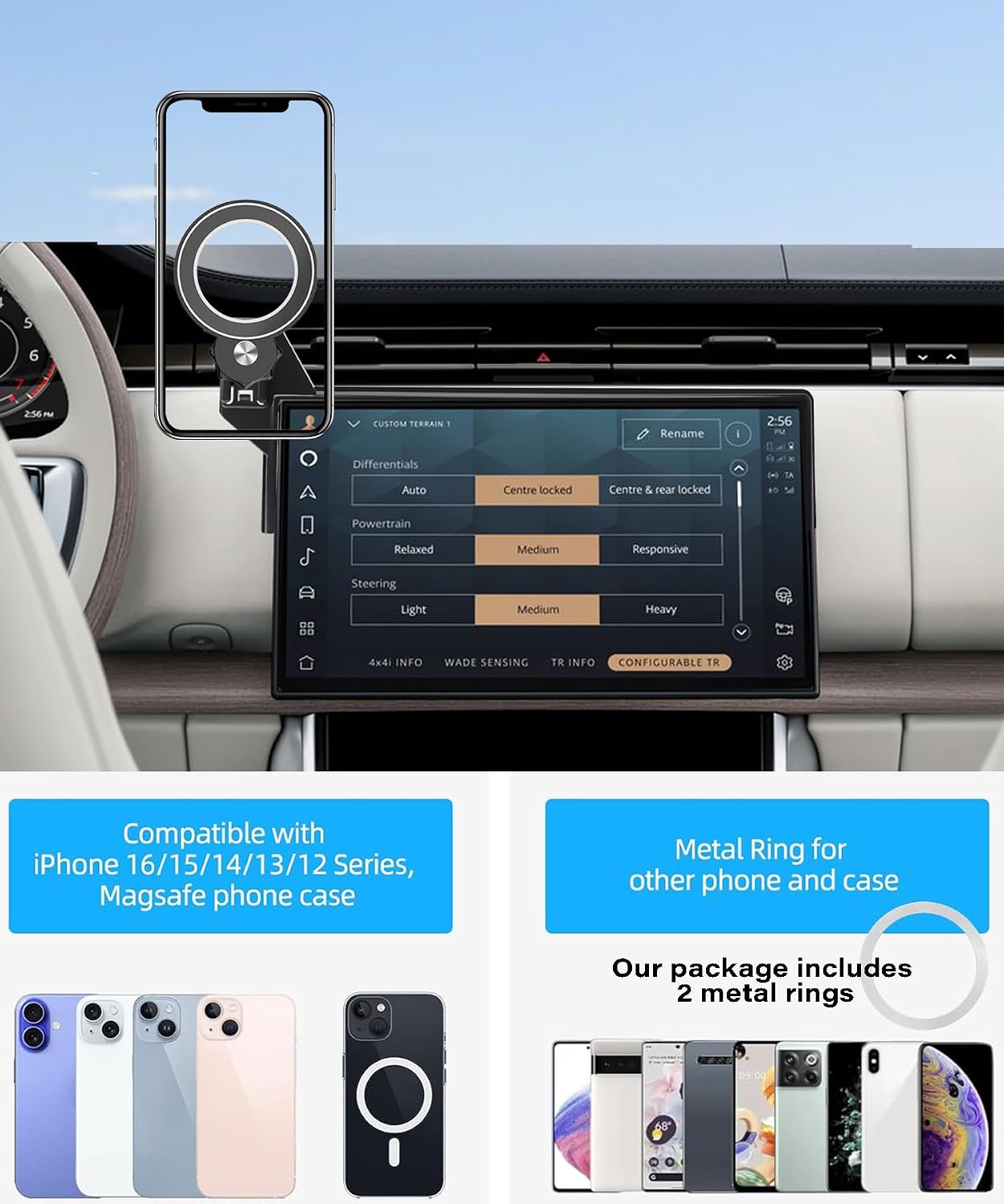 AbeeyGeomarn 2023 2024 2025 13.1 Inch 360 Car Phone Holder for Land Rover Range Rover/Range Rover Sport Accessories