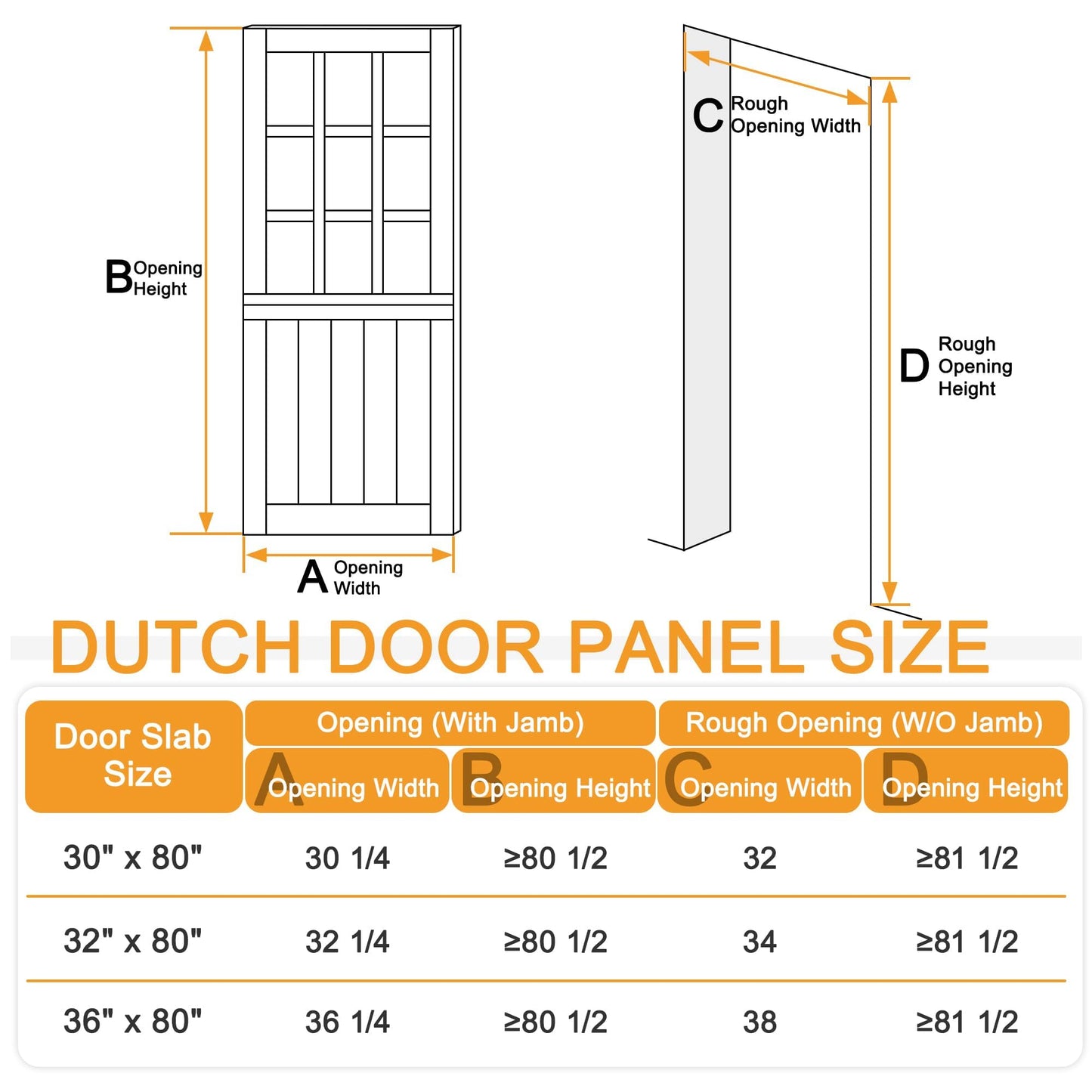 30" x 80" Dutch Door Slab with 9 Lite Tempered Clear Glass, 1.75" Solid Pine Front Entry Interior Door, Ideal for Porch, Backyard, and Exterior Use