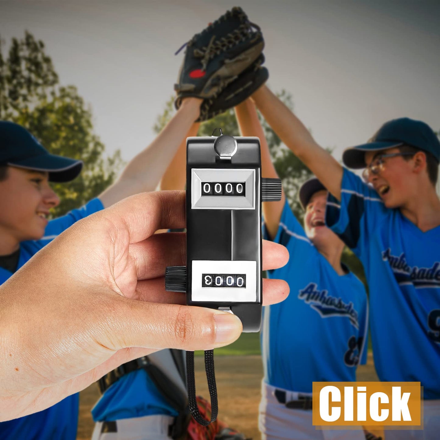 Flutesan 2 Pieces Black Dual Pitch Counter Tally Click Counter Score Tracker Digital Counter Umpire Baseball Pitch Counter Clicker Handheld Pocket Score Keeper to Avoid Violating League Rules