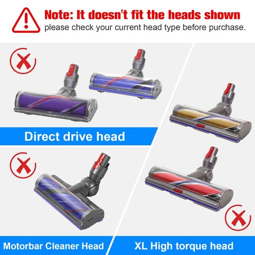FUNTECK Brush Roller with End Cap for Dyson V11 Torque, V11 Animal+, V11 Absolute and V15 Detect, High Torque Brush Bar with 3-Prong Replacing Part Number 971655-01 and 970135-01