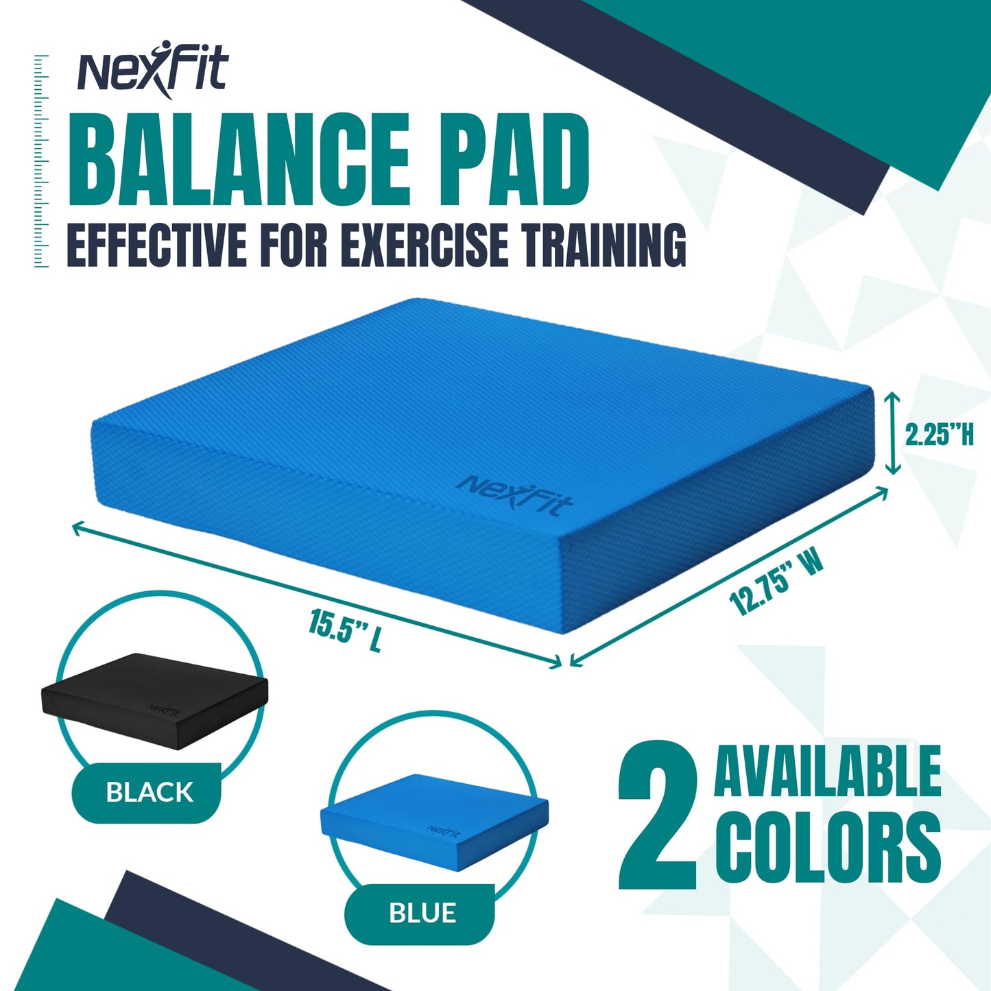 NexFit High-Density Balance Pad - Durable TPE Foam Balance Pad Physical Therapy , Foam Exercise Pad with Non-Slip Surface, Lightweight for Home & Gym Workouts, Core Strength & Balance Enhancement (Blue)