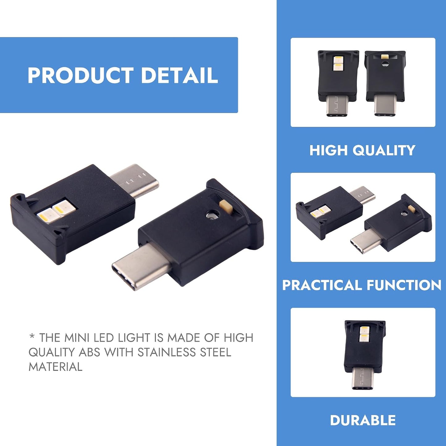BlinkAutor 2 7 Setup Mini USB LED Light Pcs Type C LED Night Lamp Universal Atmosphere Smart Night Lamp Adjustable