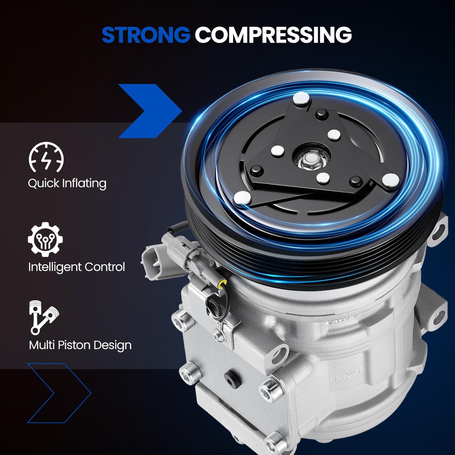 SYKRSS 78320 Air Conditioning A/C Compressor with Clutch Compatible with Toyota Corolla 1998-2002 1.8L L4 GAS