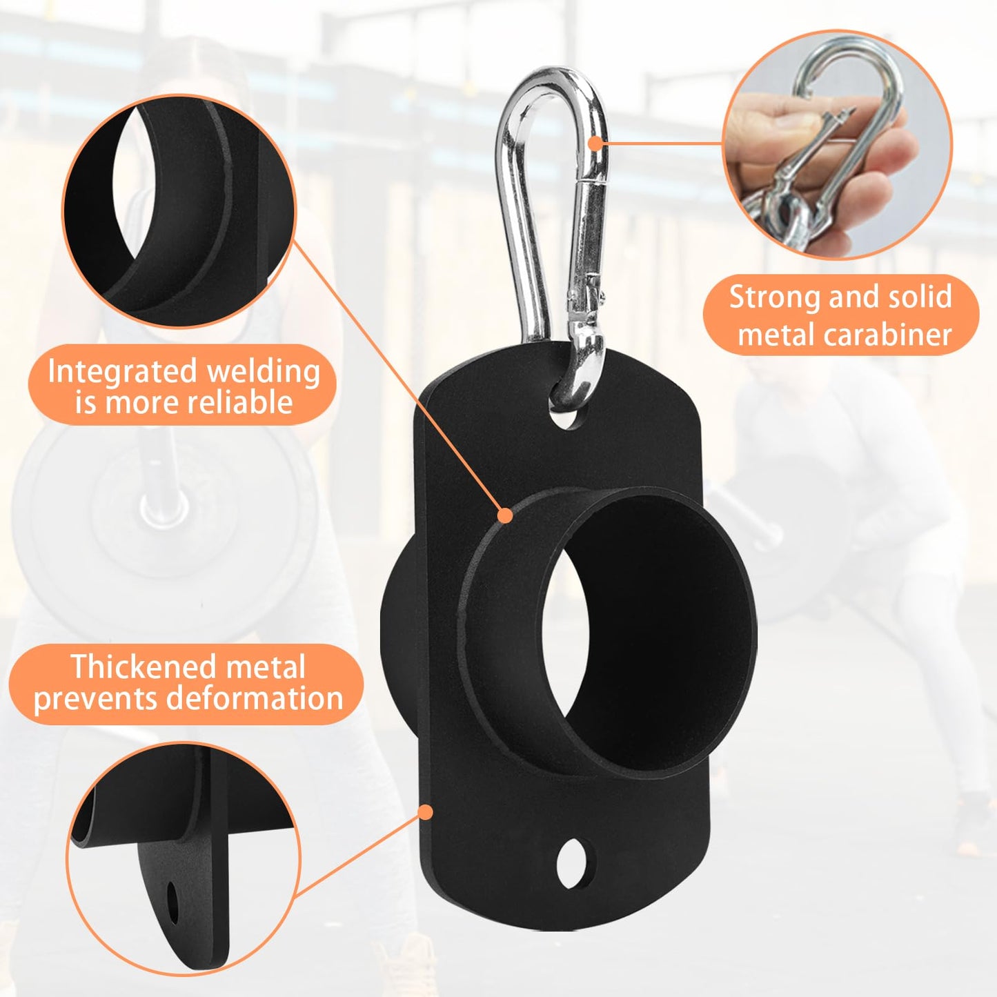 YZZHAJ Landmine Eyelet Attachment for 2 inch Olympic Bar, T-Bar Row Platform, Landmine Row Handle for Barbell Attachment,Bent Over Row Exercise Pull Down Back Shoulder Muscles Exercise (Black)