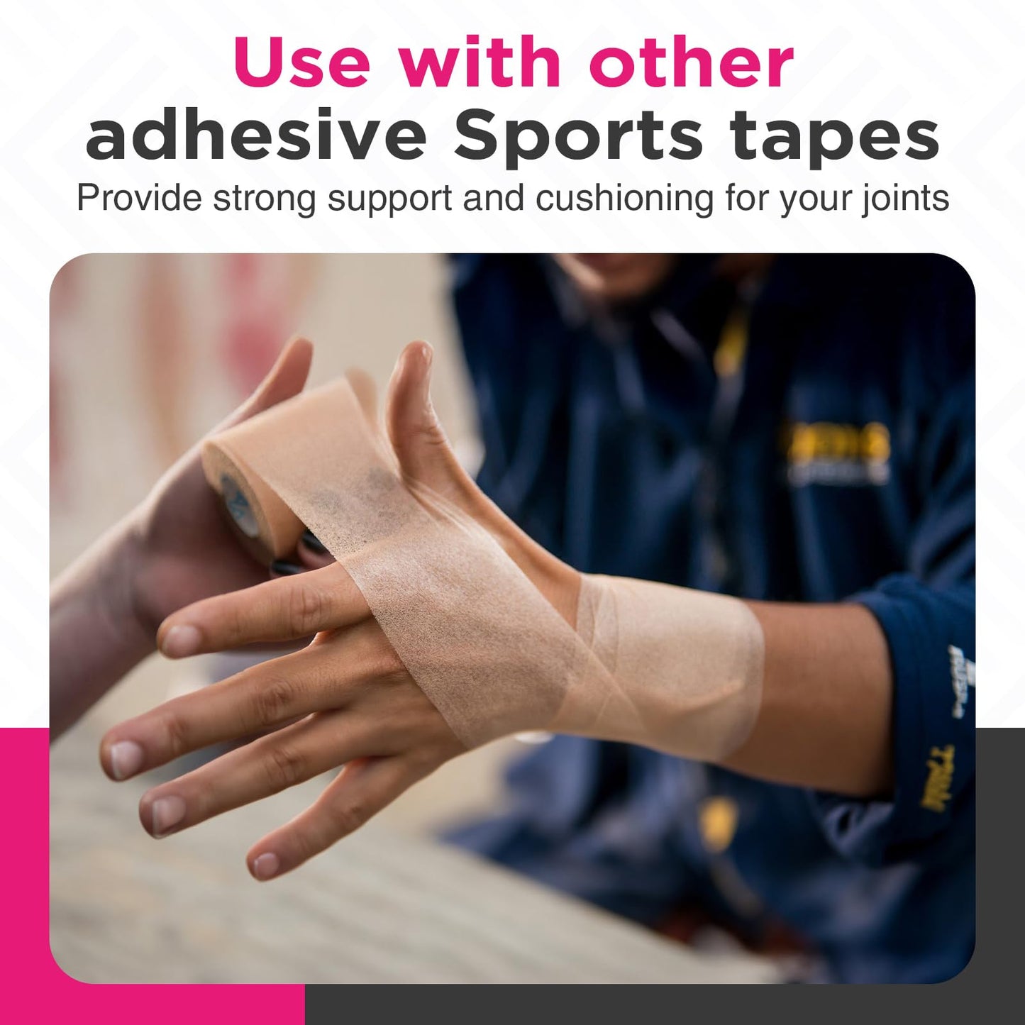 OK TAPE Pre Wrap Tape (6-Rolls, 12 Yds) - Athletic Foam Underwrap for Sports, Protect for Ankles Wrists Hands and Knees, 2.75 Inches - White