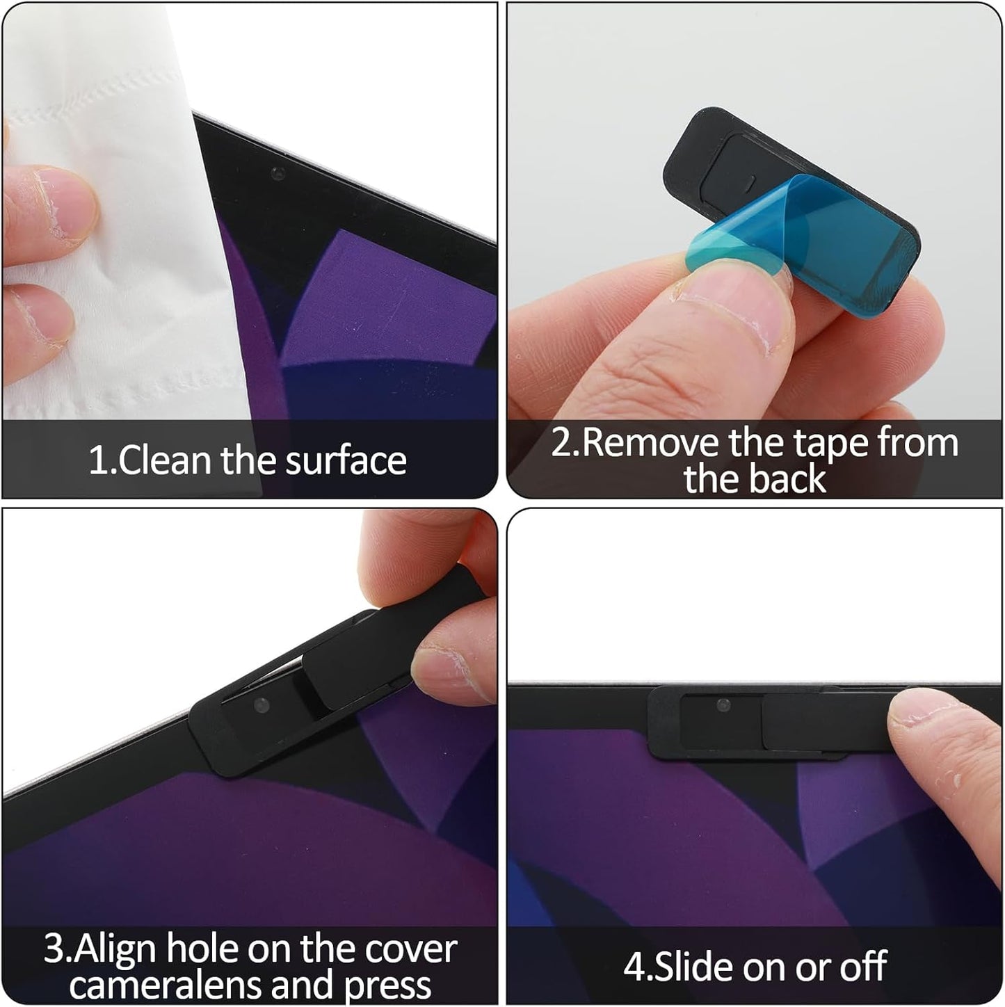 Ymapinc 4Pcs Camera Cover Laptop, Webcam Cover Slide for Privacy Safe Suitable for Computer Mobile Phones Laptops