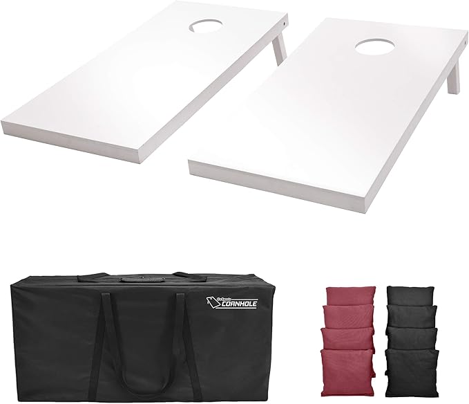 GoSports 4 ft x 2 ft Regulation Size Wooden Cornhole Boards Set - Includes Carrying Case and Over 100 Optional Bean Bag Colors