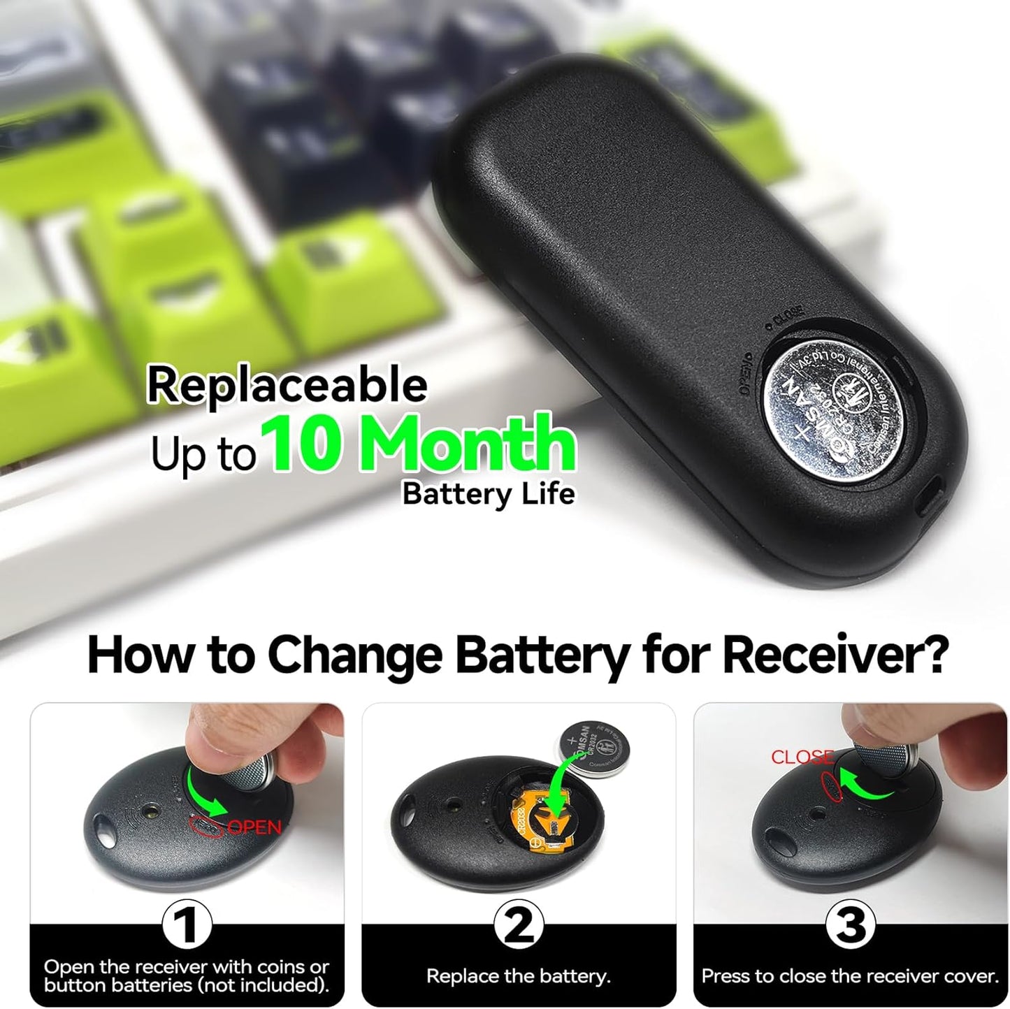 JTD 2 1 Keychain,85dB 131ft Key Finder Locator with Sound, Remote Finder - Receivers, Car Tracker Loud, Range Tracker