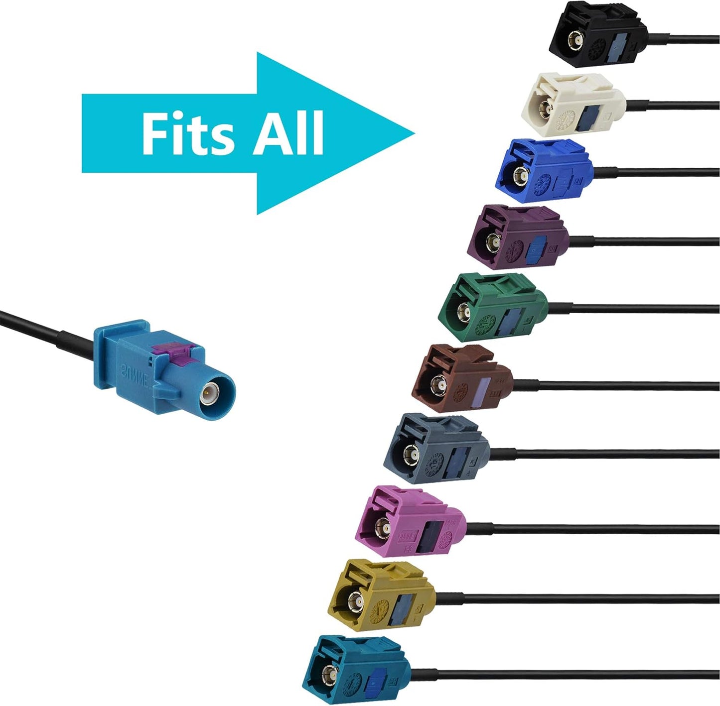BINGFU 1m 3 4G Fakra Z Female to Male Vehicle Antenna Extension Cable feet for Car Stereo Android Head Unit GPS