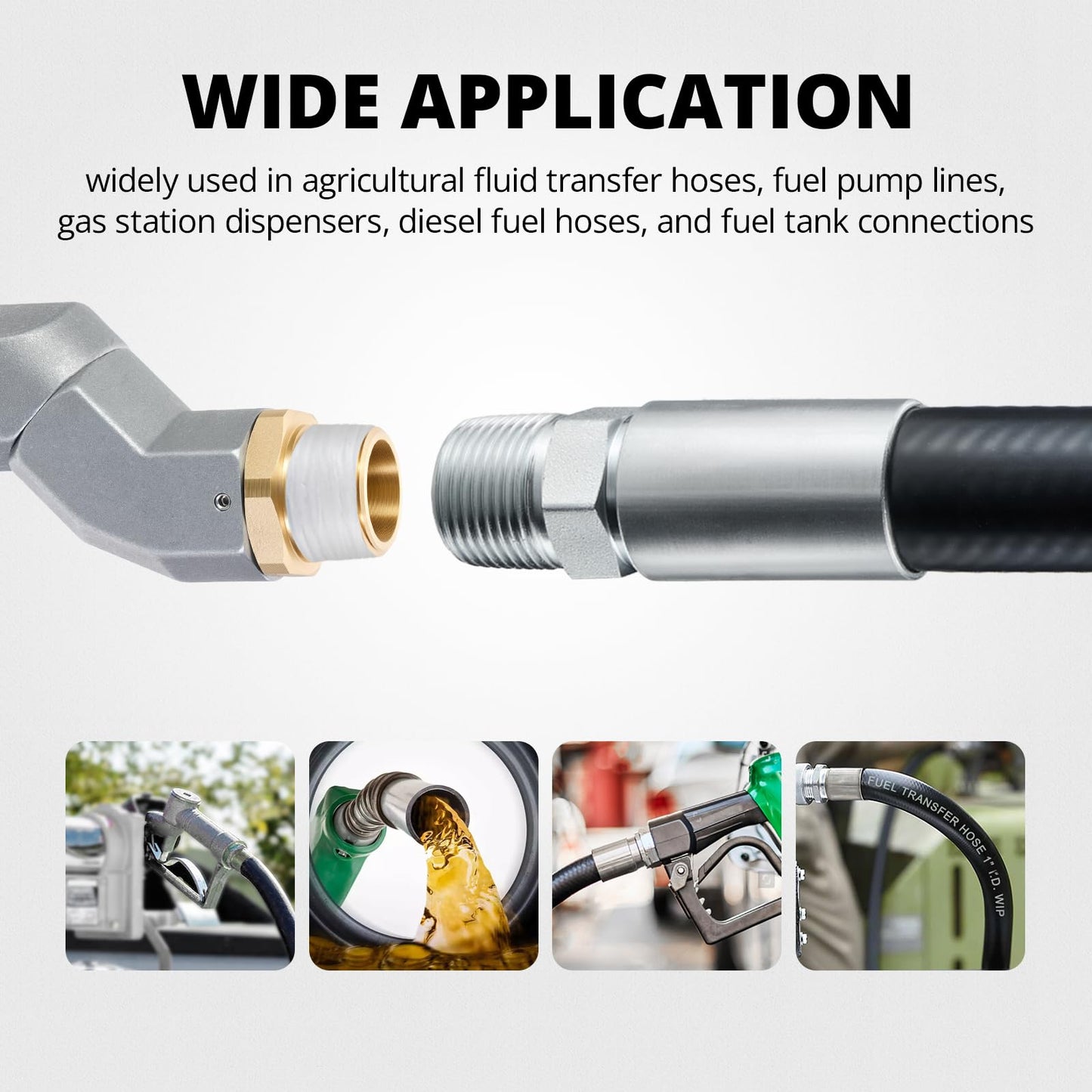 EVIL ENERGY 1" Fuel Transfer Hose Kit 20FT,Farm Fuel Hose With 1PC 1" NPT Transfer Swivel for Dispensing Diesel Gasoline Kerosene Biodiesel